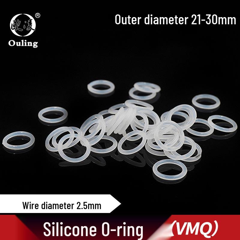 

White Silicone O-Ring with a 21-30mm Outer Diameter and 2.5mm Cross-Section. Outer Diameter 21mm (5 pieces)