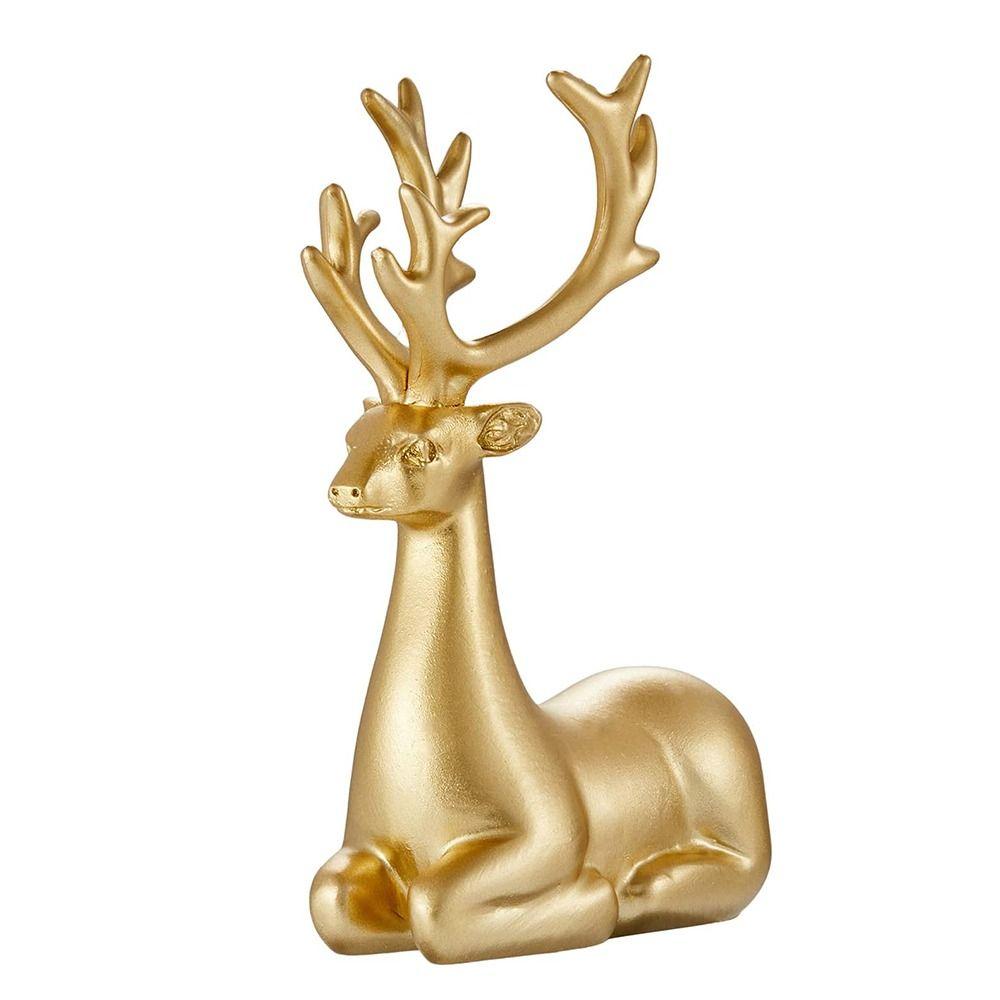 Creative Deer Desktop Ornament Modern Sitting/Standing Position Reindeer Sculpture Exquisite Cute Elk Figurine Office Desktop