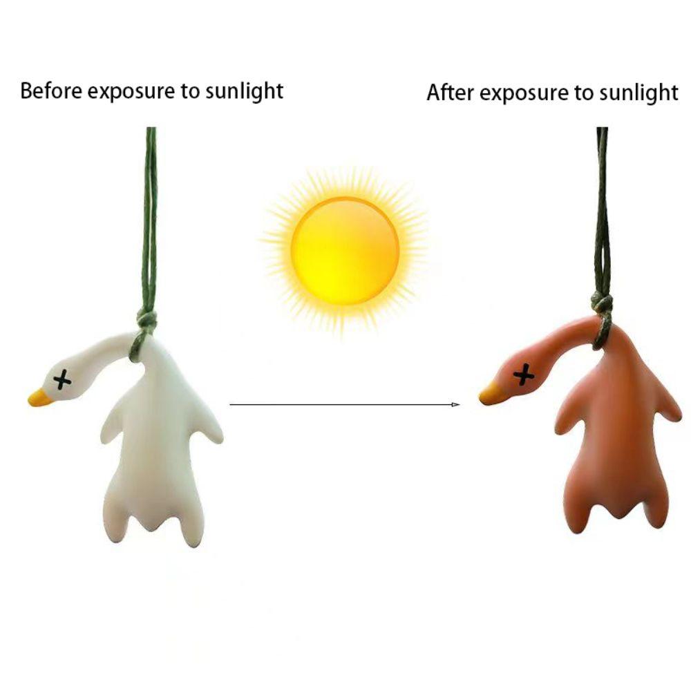 Change Color in The Sun Roasted Duck Car Mirror Ornaments Mini Swing Duck Car Hanging Pendant