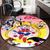 1pc Sailor Moon Anime Cartoon Design Round Carpet for Office Chair Mat, NonSlip Rug Suitable for Home Decor, Living Room, Bedroom