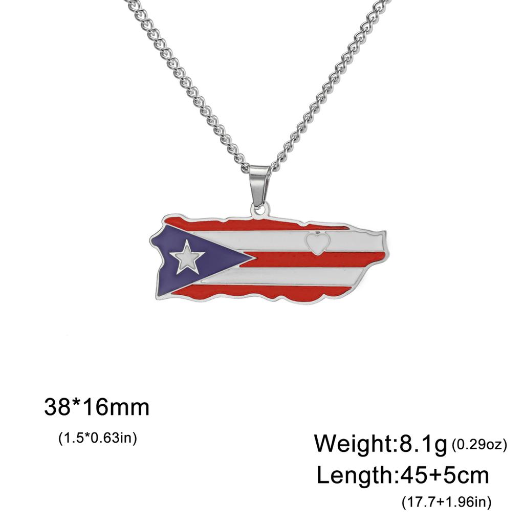 EUEAVAN Latin American Country Map Necklace Stainless Steel Haiti Argentina Venezuela Colombia Chile Flag Jewelry Gift Wholesale