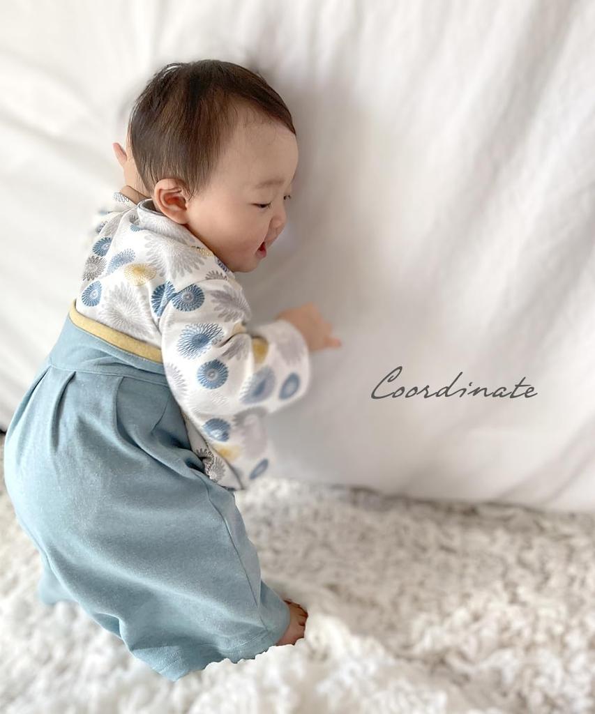 Nissen Baby All Clothes for Boys and Size 70 Romper/Coverall, Hakama-Style Coverall/Two-Way (Baby Clothes/Children's Girls), Sax,