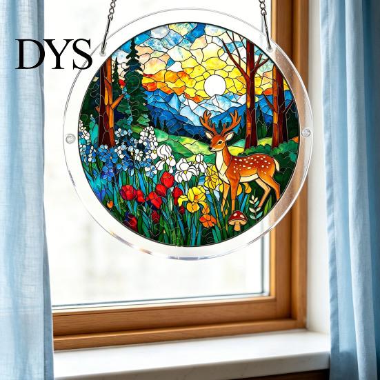 Irregular Shape Puzzle Pieces Acrylic Jigsaw Suncatcher Stained Glass Window Hanging Ornament DIY Puzzles Hands-on Activity Sun Catcher Panel for Home