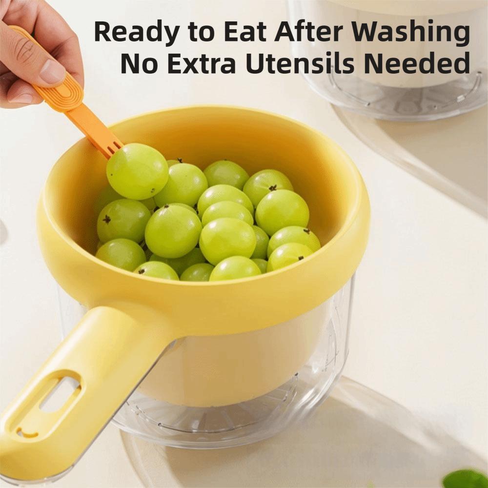 Portable Vegetable Washing Basket Large Capacity Plastic Fruit Washing Basket Thickened Reusable Fruit Cleaning Bowl Kitchen Use