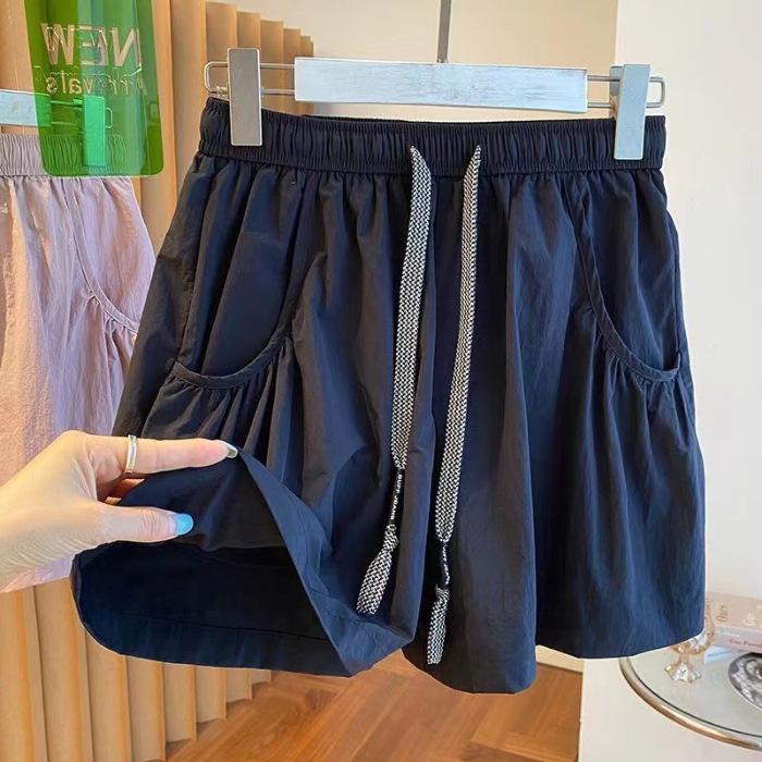 Sports Shorts Women's Summer Thin High Waist Large Size Casual Wide Leg Pants Loose Drawstring Quick Dry Pants