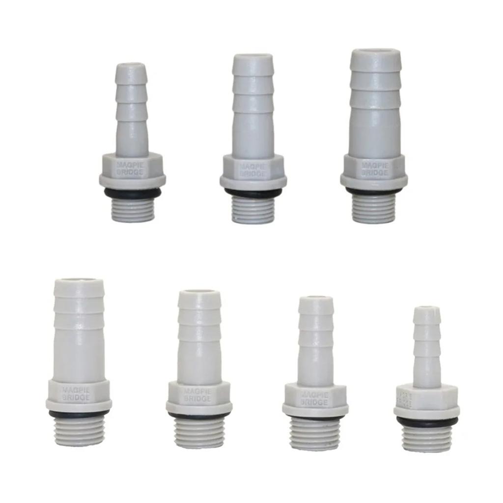1/8" 1/4" 3/8" 1/2" Außengewinde zu 6/8/10/12mm Schlauchstutzen Gerader Verbinder Kunststoff Aquarium Luftpumpenanschluss Wasserrohradapter