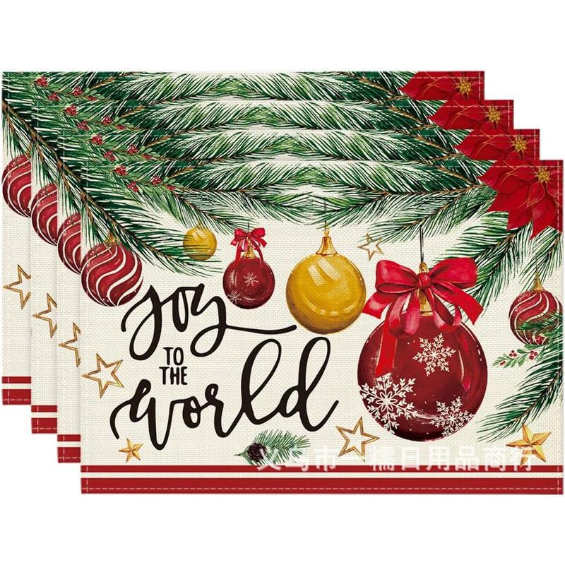 Christmas Snowman & Snowflake Plaid Insulated Placemat - Festive Table Decoration