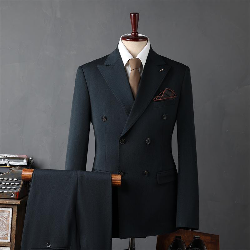 Men's Korean Style Double-Breasted Formal Suit - Perfect for Weddings, Business, or Best Man Attire