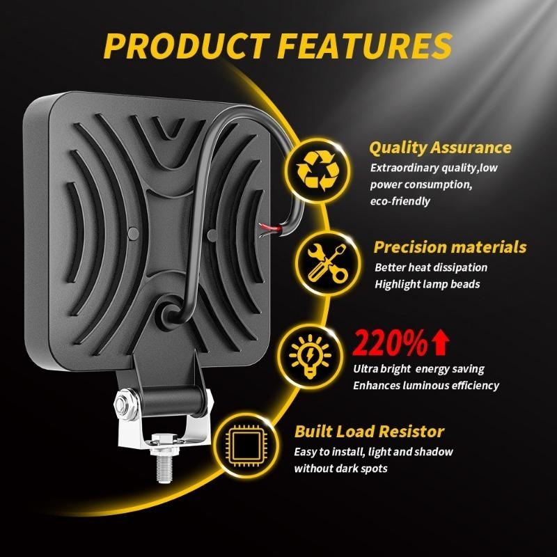 1PC LED work light 4 inch square 16 light 48W modified headlight spotlight headlight