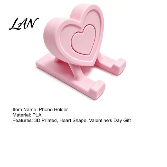 Mobile Phone Holder 3D Printed Heart Holder, Love Shape Stand Stand, Cell Tablet Desk Mount, Valentine's Day Gift Durable