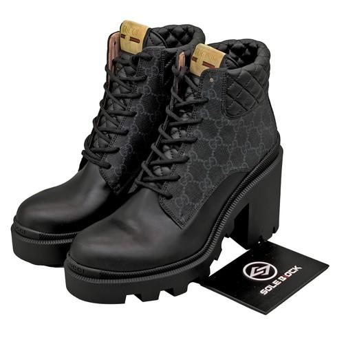 

Gucci Жіночі черевики на щиколотці зі шкіри GG Supreme Чорні 659691 UC810 1000 EU 39 чорний