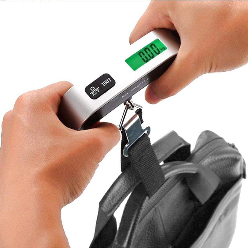 Handheld 50kg Electronic Luggage Scale with Luminous Display & Express Hook. Perfect for Small Parcels.