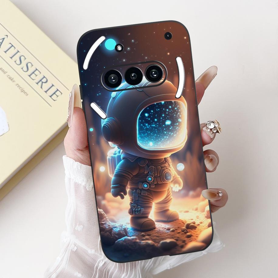 Para Funda Nothing Phone 3A A059 Lindo Dibujo Animado Panda Astronauta Silicona Suave Negro Mate Cubierta Para Nothing Phone3a Pro A059P Fundas