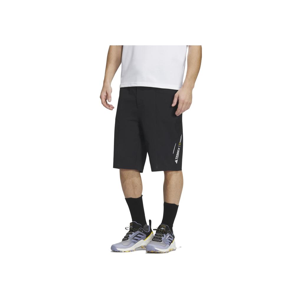 Adidas Brand Logo Pattern Plain Straight Shorts Men Bottoms Black IC1998