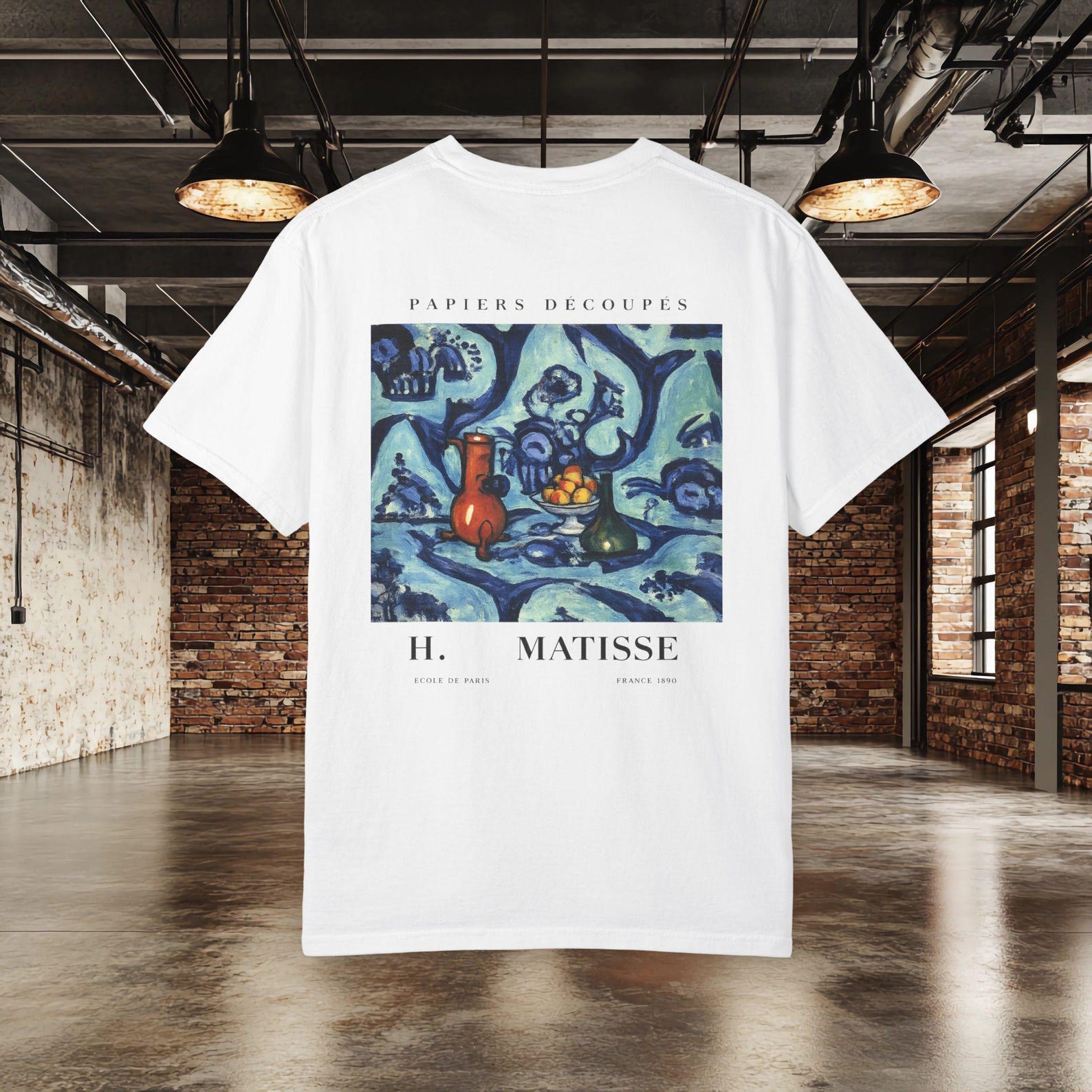 Henri Matisse Shirt, Blue Still Life Painting Tee, Museum Inspired Art T shirt, Modern Art Graphic Tee, Famous Artist Gift 4XL
