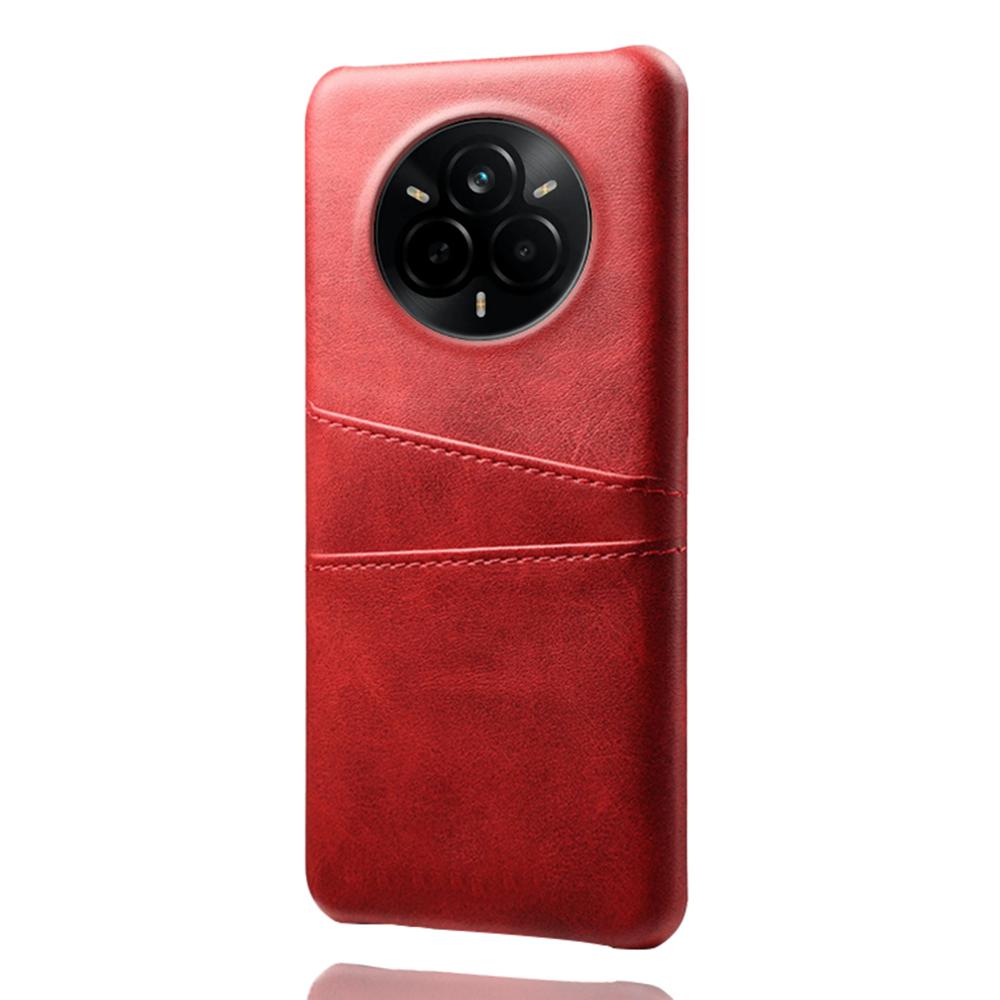 

For Realme 14 Pro 5G Case Dual Card Slots PU Leather+Hard PC Phone Cover Rose