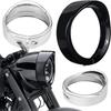 Motorcycle Headlight Assembly Black/Silver Color Headlight Lamp Trim Rings Cover 4.5/7Inch Headlight Trim Rings