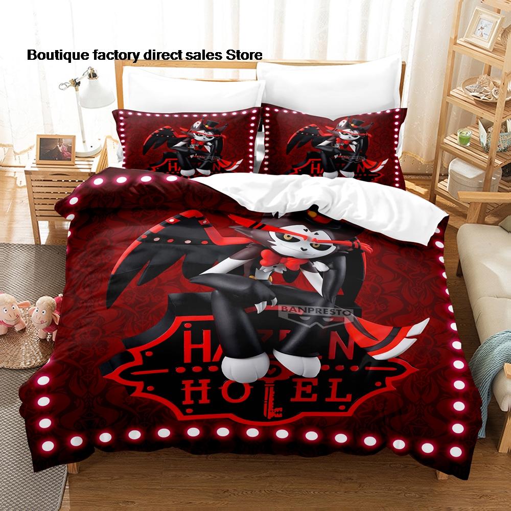Anime Print Duvet Cover All Sizes Customizable for Fans BedroomHotHazbin Hotel Charlie Bedding Set 3PCS