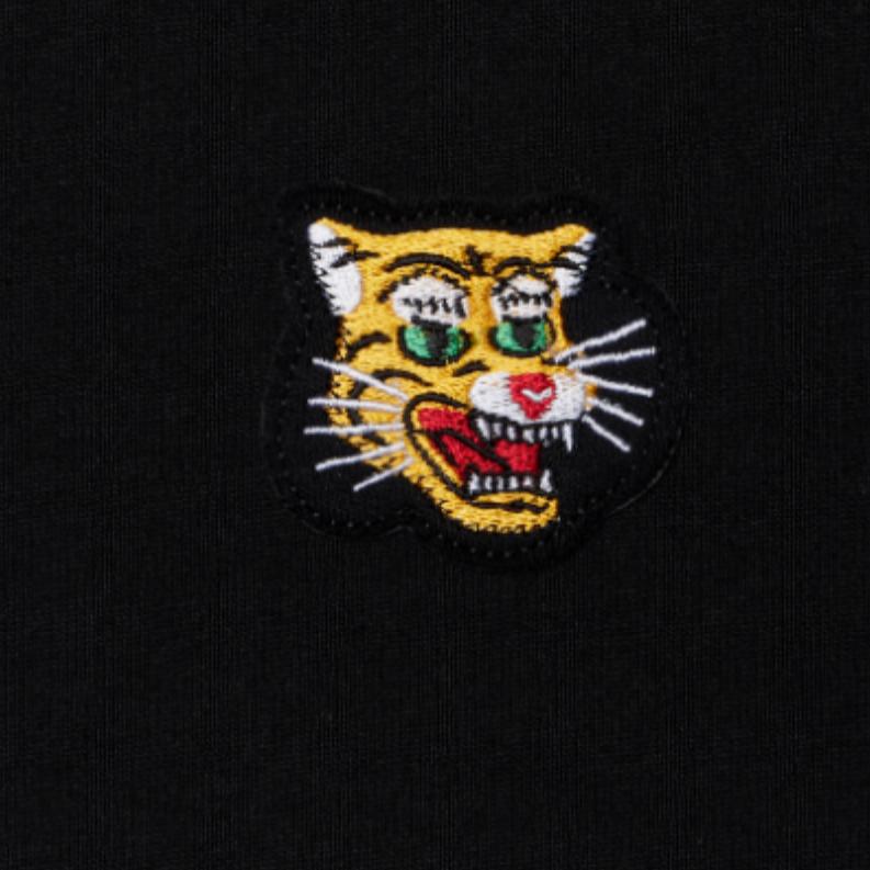 Onitsuka Tiger Embroidered Round Neck Long Sleeve T-Shirt Unisex Tops Black 2183B431-001