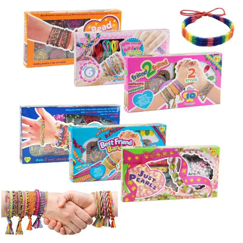 Girls DIY Bracelet Making Kit Jewellery Making Kit Arts for Kids Friendship Craft Kit for 5-12 Years Old Kid Girls Toys Gift