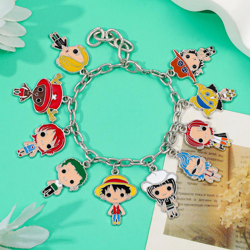 Einteilige Handkette mit Cartoon-Motiven von Luffy, Ace, Chopper aus Zamak-Legierung für Unisex-Geschenk