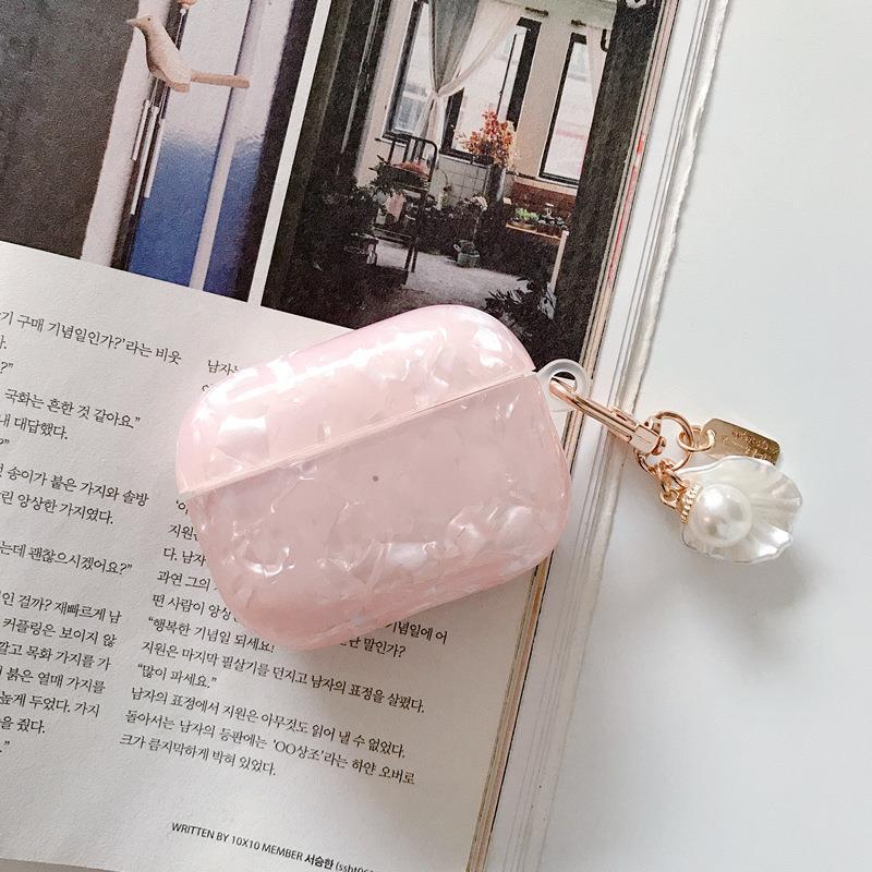 Compatible with AirPods Pro2 earphone protective case, simple shell-pattern softshell Apple 1st/2nd/3rd Gen Bluetooth pendant
