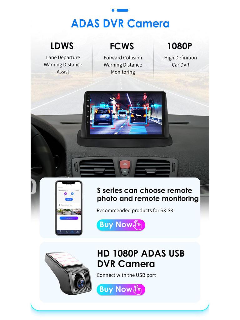 9" Large Screen Android GPS Navigation for 08-14 Megane 3 - Intelligent All-In-One Car System