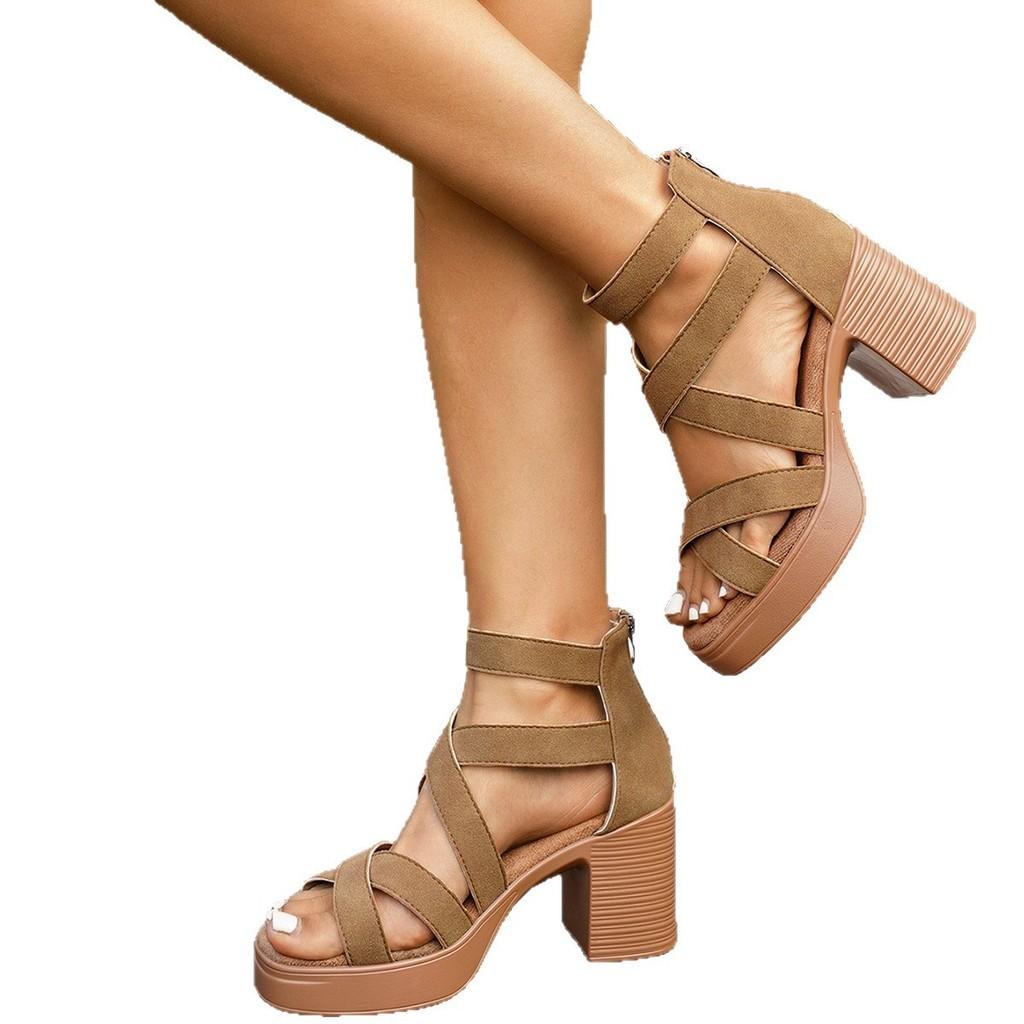 Roman Sandals For Women Summer High Heel With Adjustable Tape For Stylish Comfort