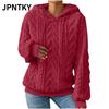 JPNTKY Sudaderas con Capucha y Sudaderas Casuales de Moda para Mujer Estampado de Color Sólido Manga Larga Diseño Internacional