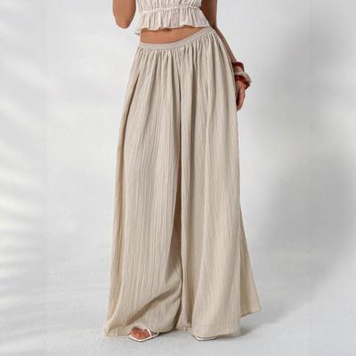 New Fashion Women's Clothing New Elastic Casual Solid Color Wide Leg Loose Pants