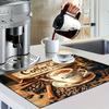 1Pcs Dish Rubber Drying Mat With Coffee Themed Print  For Coffee Shop Restaurant Kitchen Carpet Tableware Durable Diatom Mud Table Mat Coffeeware