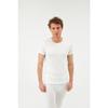 Ecru Crew Neck Short Sleeve Men's Top Thermal Underwear
