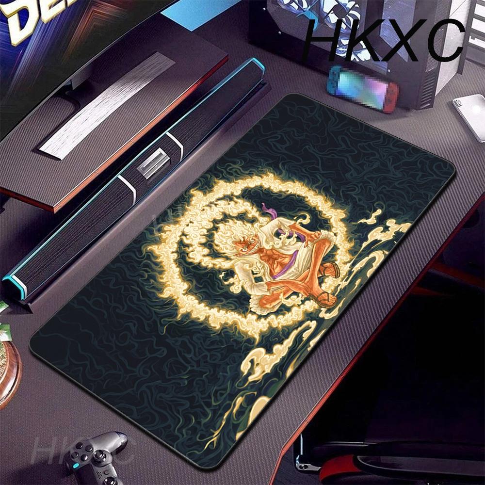 Large Desk Mat One Piece Luffy Gear5 Extended Gaming Mouse Pad Non-Slip Rubber Base Stitched Edge PC Gamer Laptop Keyboard Pads