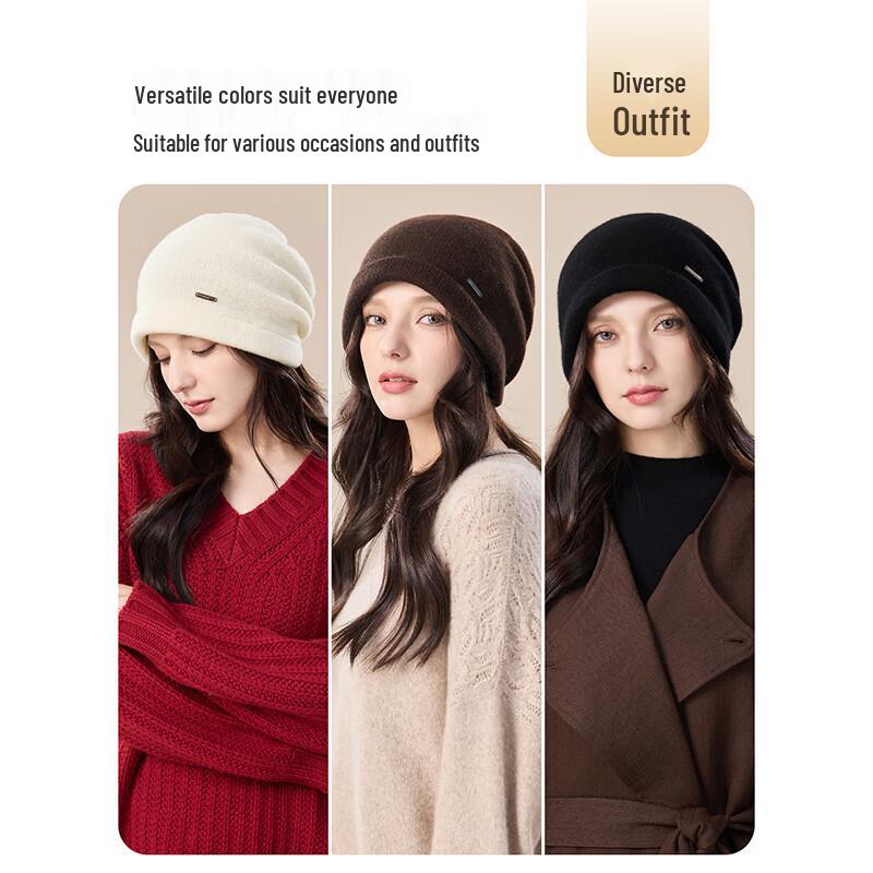 JIUMU Women's Pure Wool Beanie