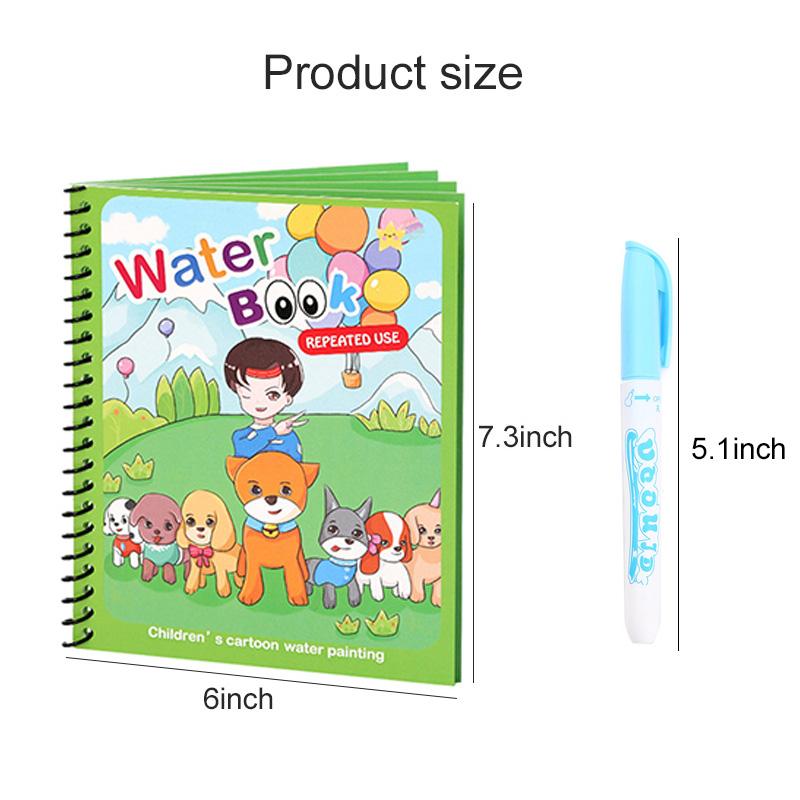 3/5pcs Water Drawing Book with Refillable Water Pen Magic Painting Drawing Board Reusable Cartoon Pattern Gift for Boy Girls TMZ