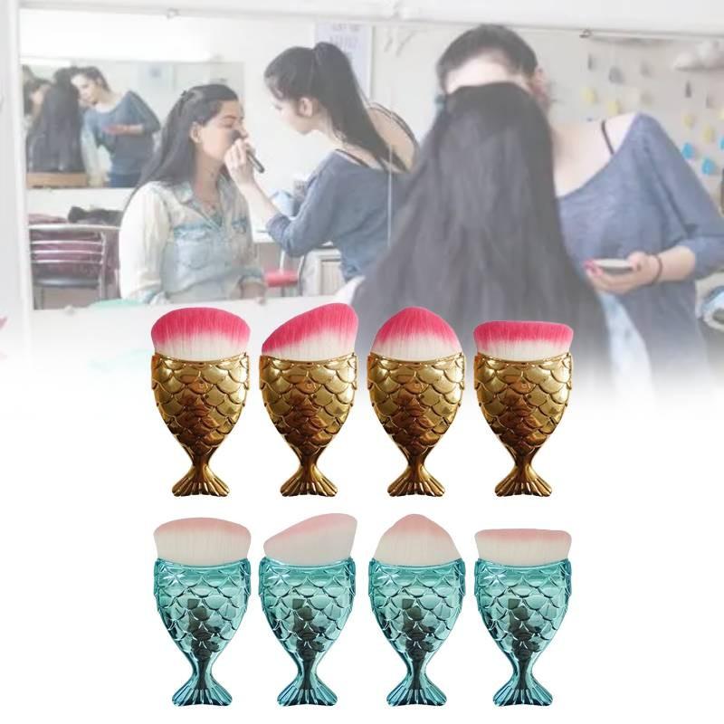 Mermaid Themed Cosmetic Brush Durable Plastic Handle Professional Supplies Home