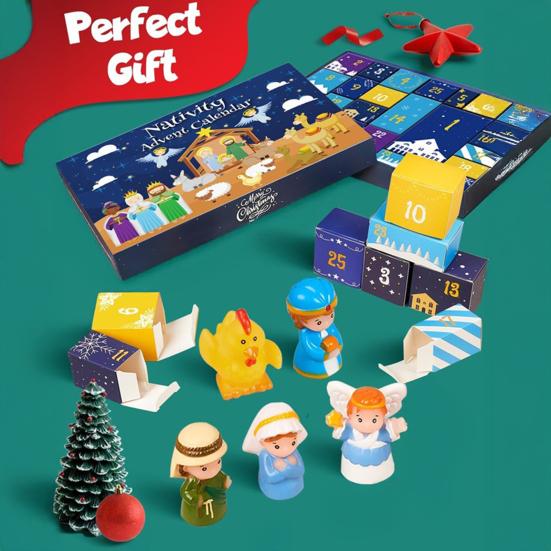 Nativity Advent Calendar Little People Collectibles Religious Christmas Countdown Calendar Christian Advent Calendar Gift for Kids Teens Families