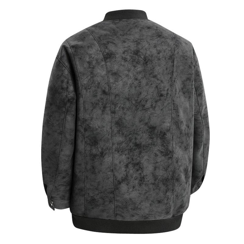 Spring and Autumn Leather Jacket Men Suede Coats Windbreaker Oversized Plus Size Street Moto Waterproof Softshell