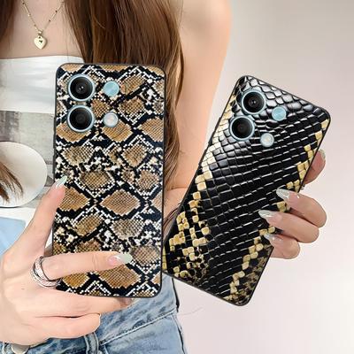 Snake Texture Mobile Phone Case for POCO M7 M6 M5 M4 M3 X7 X6 X5 X4 X3 Pro GT 5G Colour Printing Protective Pretty Cover Luxury