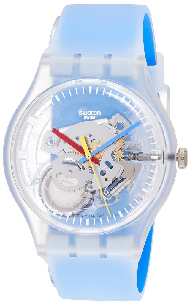 Swatch Wristwatch CLEARLY BLUE STRIPED New Gent SUOK156 Blue [Swatch]