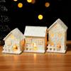2025 Christmas Led Light Wooden House with Snowflake Luminous Cabin Christmas Decorations For Home Xmas Ornament New Year Gifts