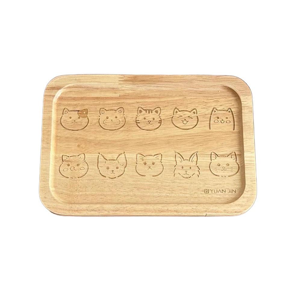 

Insulated Wooden Dinner Plate Dog/Cat Pattern Food Baking Pan Creative Cartoon Bread Tray Dishes Cat S
