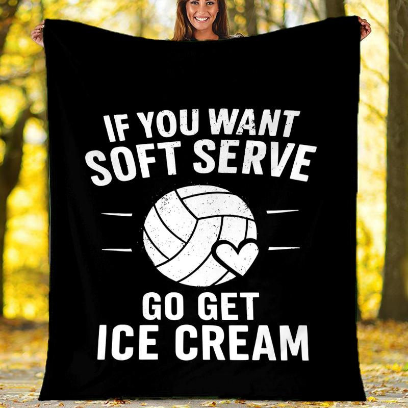 Volleyball Theme Printed Blanket - Perfect for Couch, Bed, Travel & Outdoor Use | Machine Washable, Cozy & Durable.