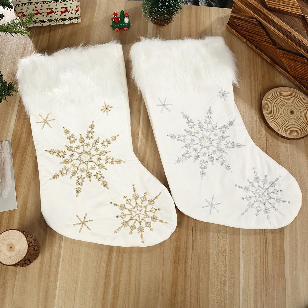 Creative Snowman Fabric Decorations, Christmas Gift Bag, Plush Fabric Snowflakes, Christmas Tree Ornaments, Socks