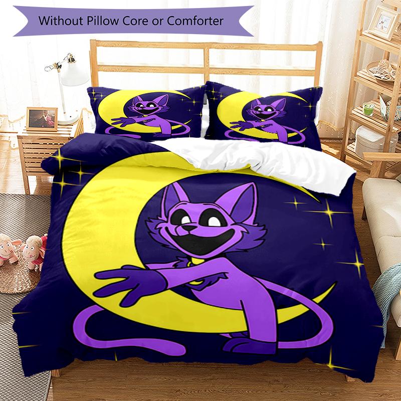 3pcs Smiling Critters1 Pattern Bedding Set Duvet Cover Set Includes Duvet Cover &pillowcases, Perfect All Season Bedroom Decoration & Gift