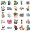 10/50Pcs Reading Book Stickers Inspiring Study Hard Stickers Creative Graffiti Stickers for DIY Luggage Laptop Skateboard Motorcycle Bicycle Stickers