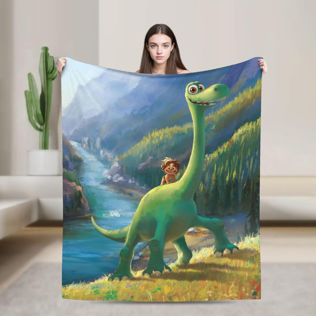 The Good Dinosaur Arlo Spot Gebreide Deken Schattige Cartoon Flanellen Plaid Dekens Beddengoed Bank Ultra-Zacht Warm Sprei Draagbaar