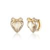 LUNNE Silver 925 Sweet Ribbon Heart One-Touch Earrings #LSE97