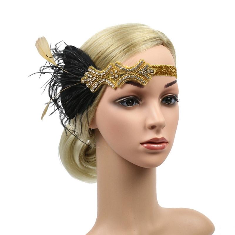 Federn Stirnbänder Damen Pailletten Haarbänder Kopfschmuck Festival Kopfbedeckung Requisiten