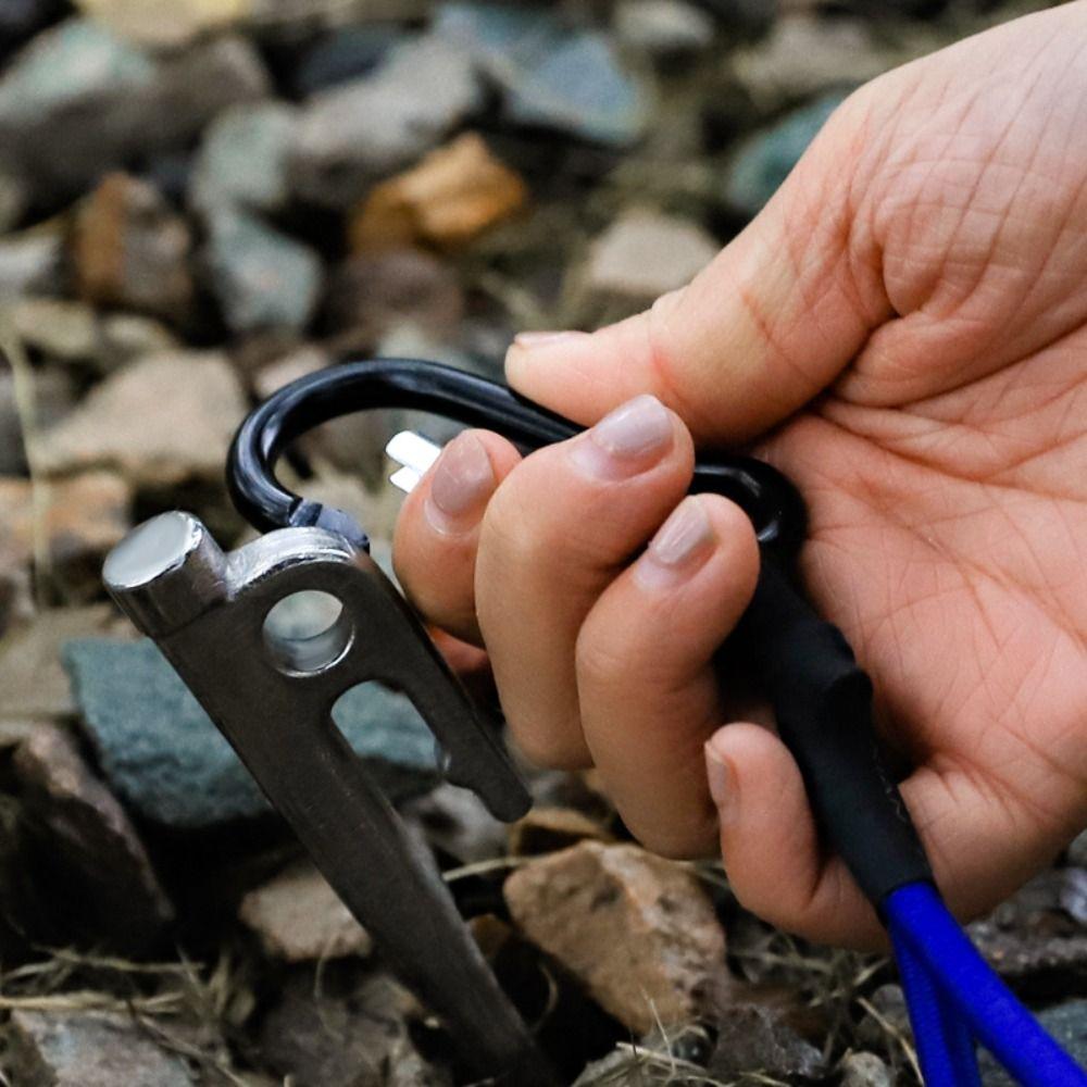 4Pcs High Strength Tent Elastic Rope Cord Hook Fixing Cords String with Carabiner Survival